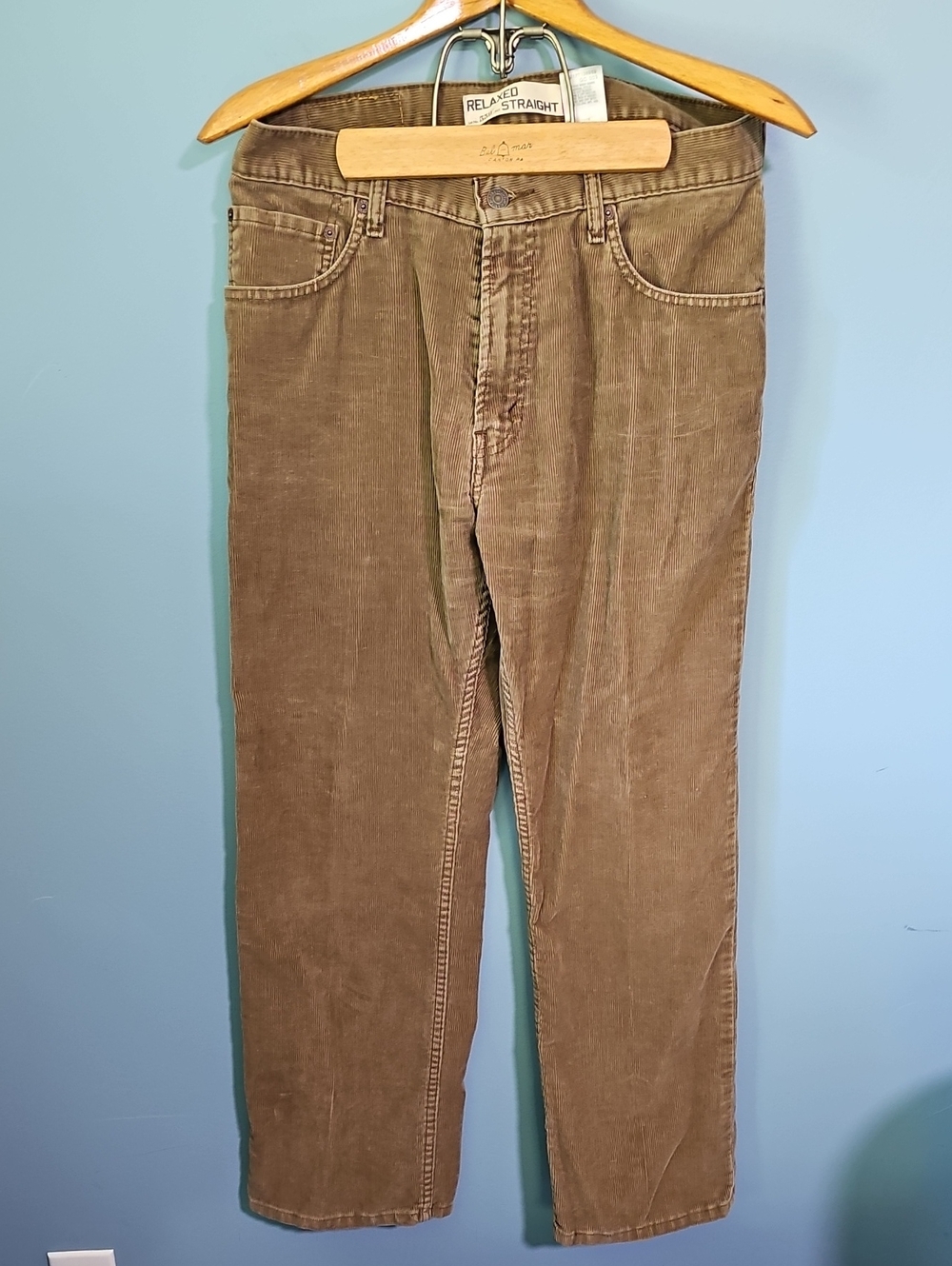 Levis 559 Mens Corduroy Pants 33x30 Brown Straight Leg
